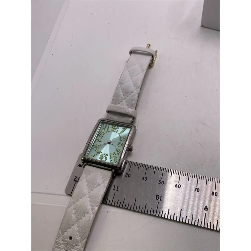 Vintage Womens Silver Tank Watch New Battery